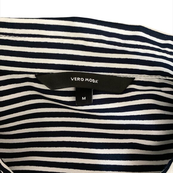 Vero Moda Striped Blouse Navy/White - Size M - Picture 6 of 6